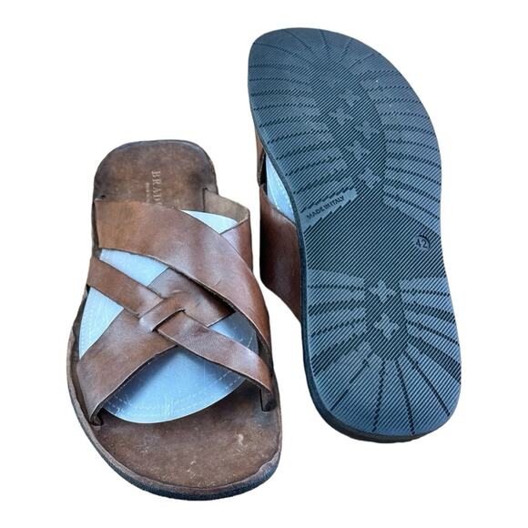 Brador Sandals Men Size 8.5-9 Brown Genuine Leather Made in Italy - Picture 6 of 6